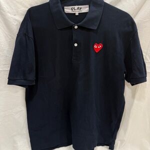 Comme Des Garcon PLAY Navy Polo